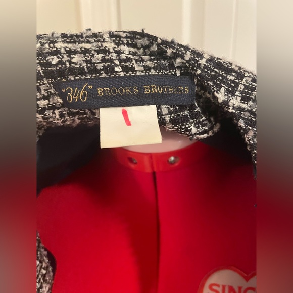 Brooks Brothers 346 Gray & White Tweed Blazer Jacket Cotton Linen Blend S-M - Picture 9 of 9